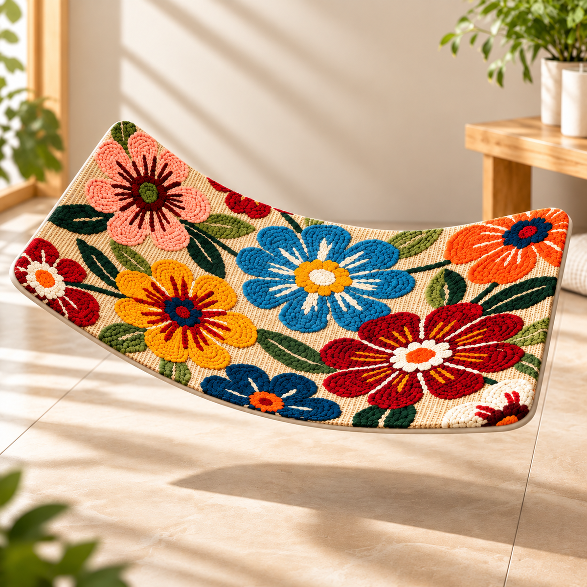 Absorbent Flower Pattern Floor Mat