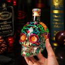 Artistic Skull Design Glass Bottle