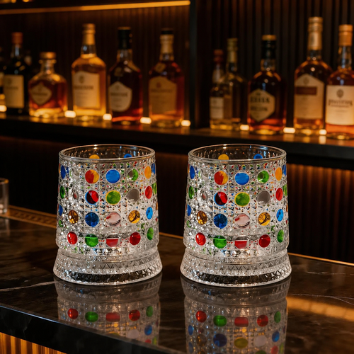 Diamond Swirl Rotating Drink Glasses