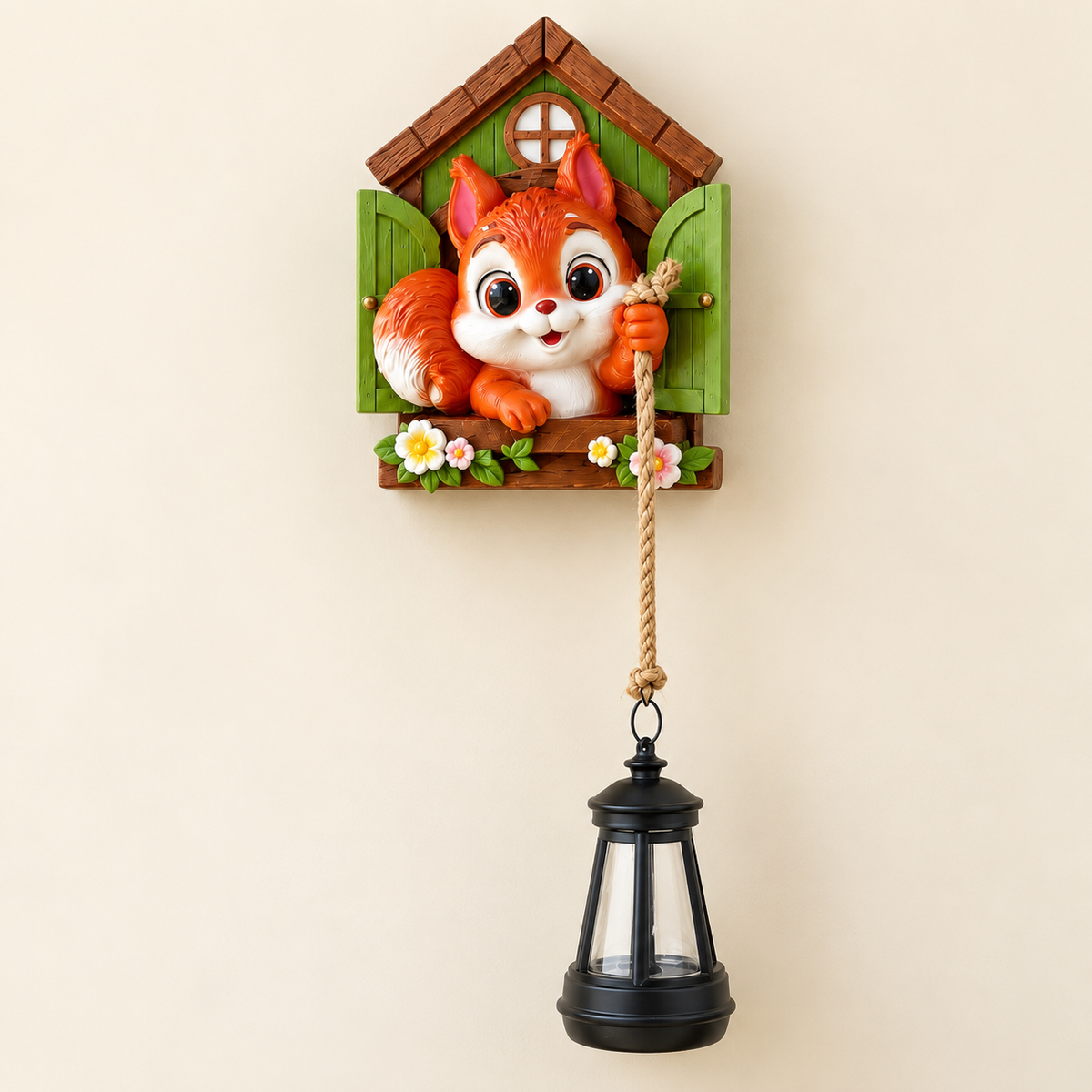 Cute Squirrel Solar Hanging Lantern