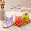 Fruity Charm Ribbed Glasses
