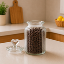 Elegant Heart Glass Storage Jar