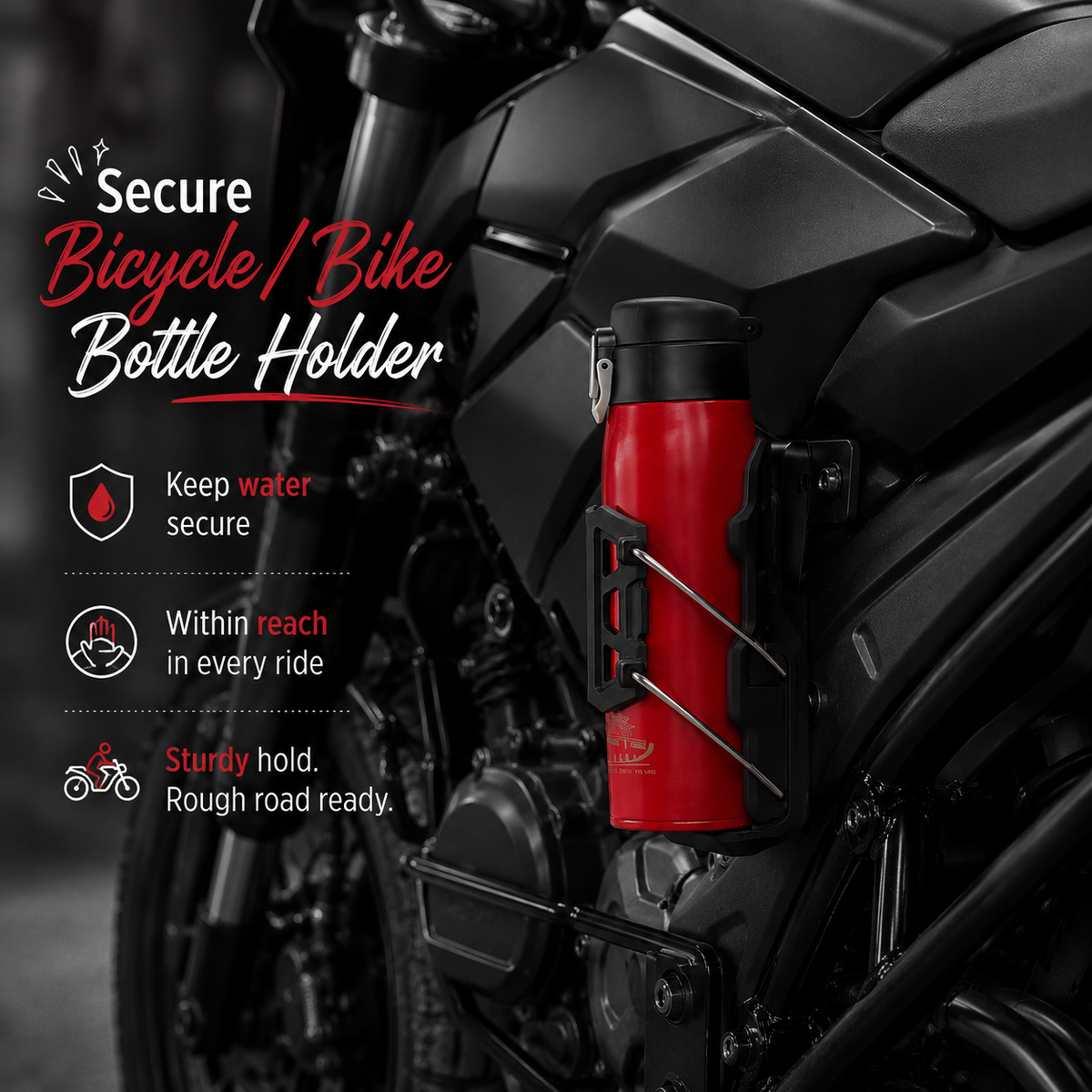 Secure Bicycle/Bike Bottle Holder