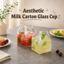 Aesthetic Milk Carton Glass Cup