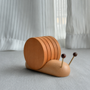 Wooden Snail Coaster Set