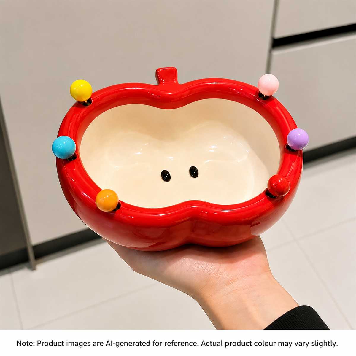 Elegant Apple Ceramic Serving Bowl