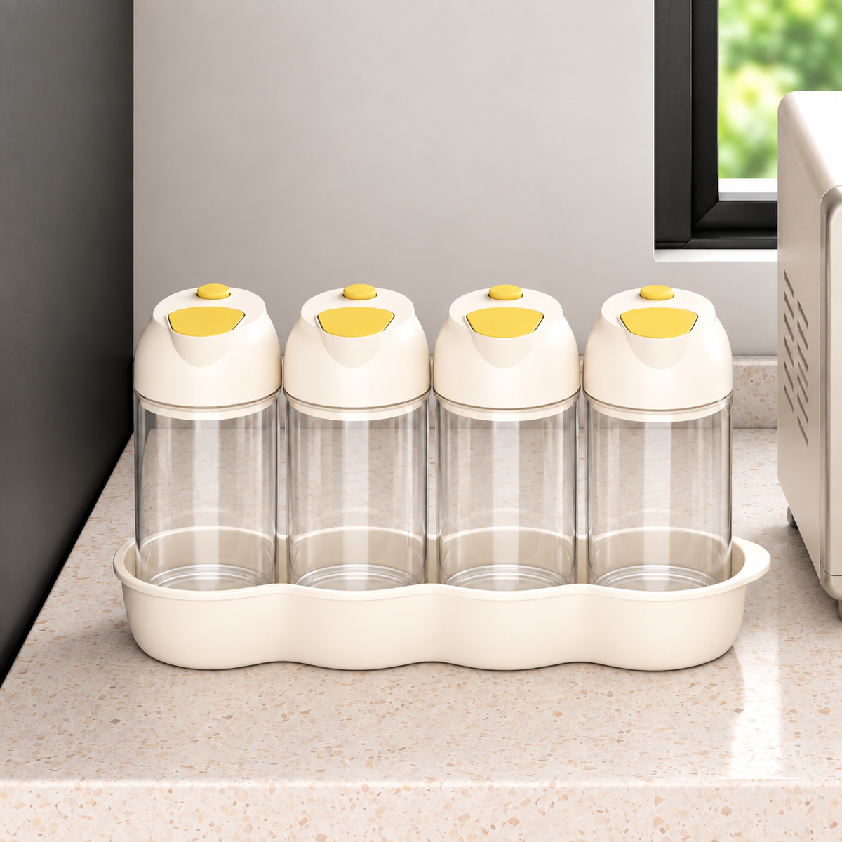 Airtight Crystal Grain Storage Jar