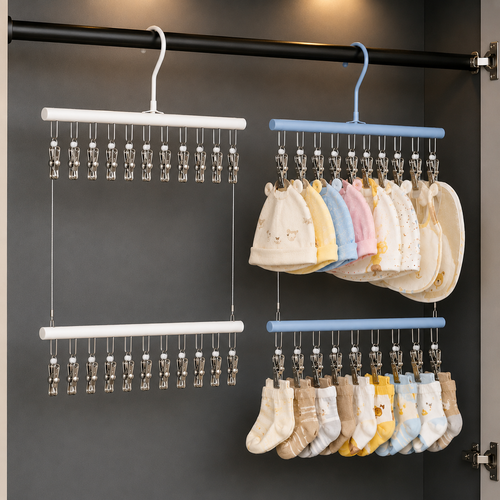 Multi Clothes Hanging Clip Rack