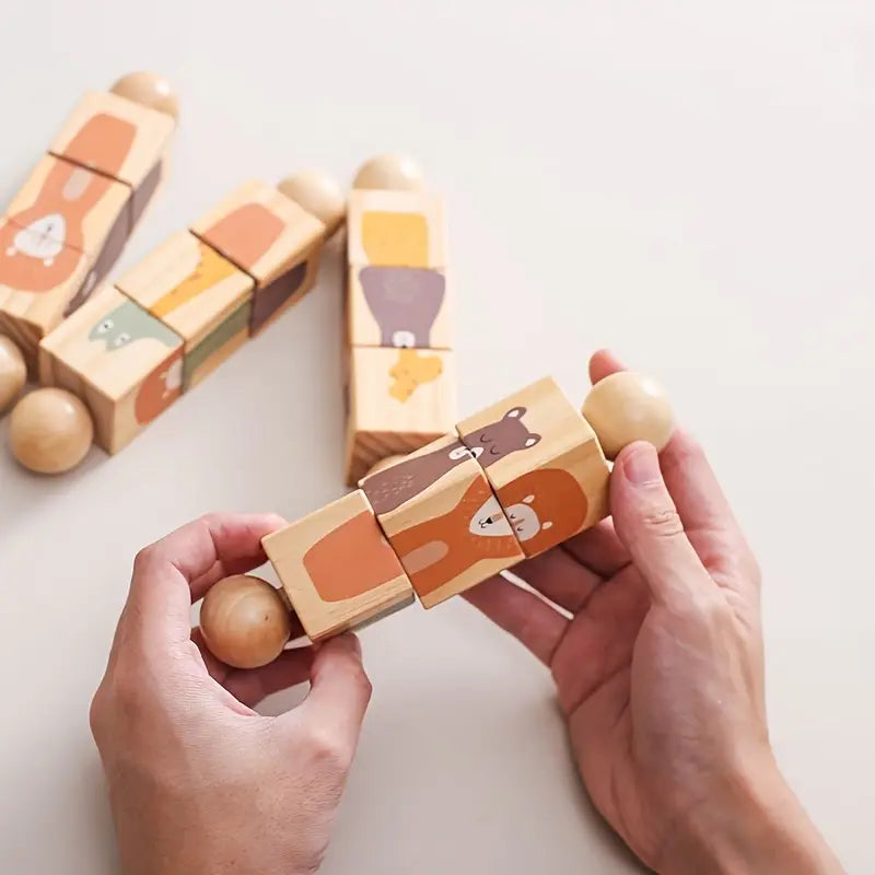 TwistyTails Wooden Animal Puzzle Toy