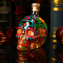 Artistic Skull Design Glass Bottle