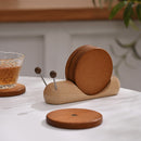 Wooden Snail Coaster Set