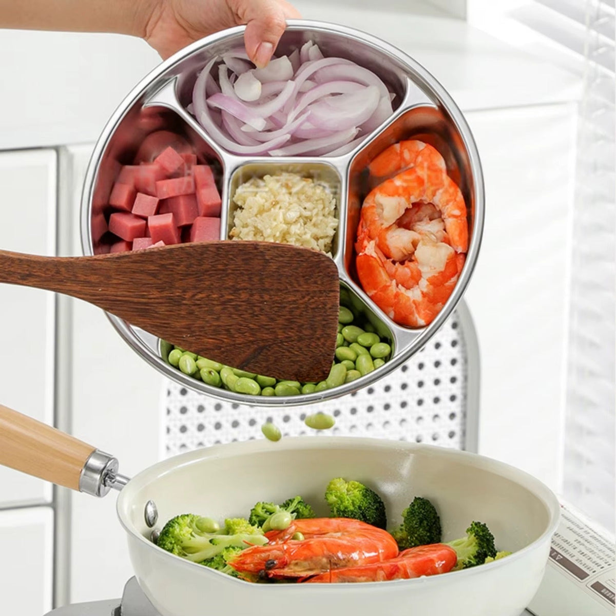 Multi Section Kitchen preparation Tray
