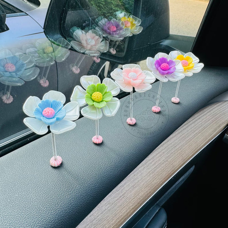 Cheerful Bouncy Flower Crew Car Decor