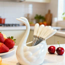 Charming Swan Fruit Fork Set