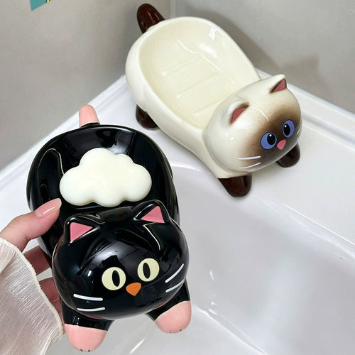 Cute Cat Ceramic Soap Tray