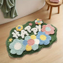 Happy Flower Microfiber Floor Mat