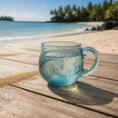 Ocean Wave Textured Glass Mug