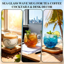 Ocean Wave Textured Glass Mug