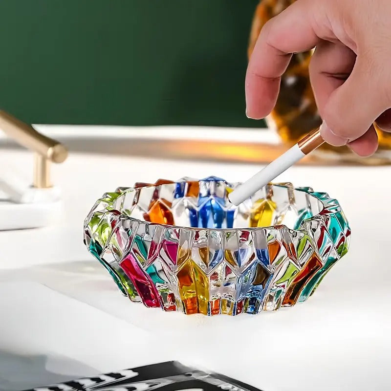 Retro Style Crystal Ashtray