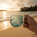 Ocean Wave Textured Glass Mug