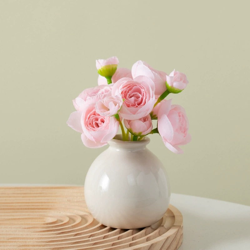 Serene Bloom Mini Vase Set (With Flowers)
