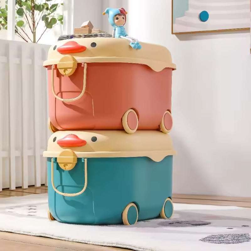 Duck Design Toy Storage Box with Wheels
