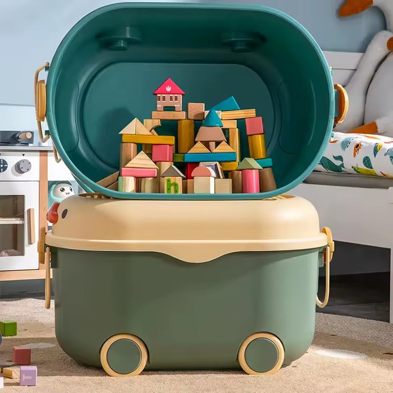Duck Design Toy Storage Box with Wheels