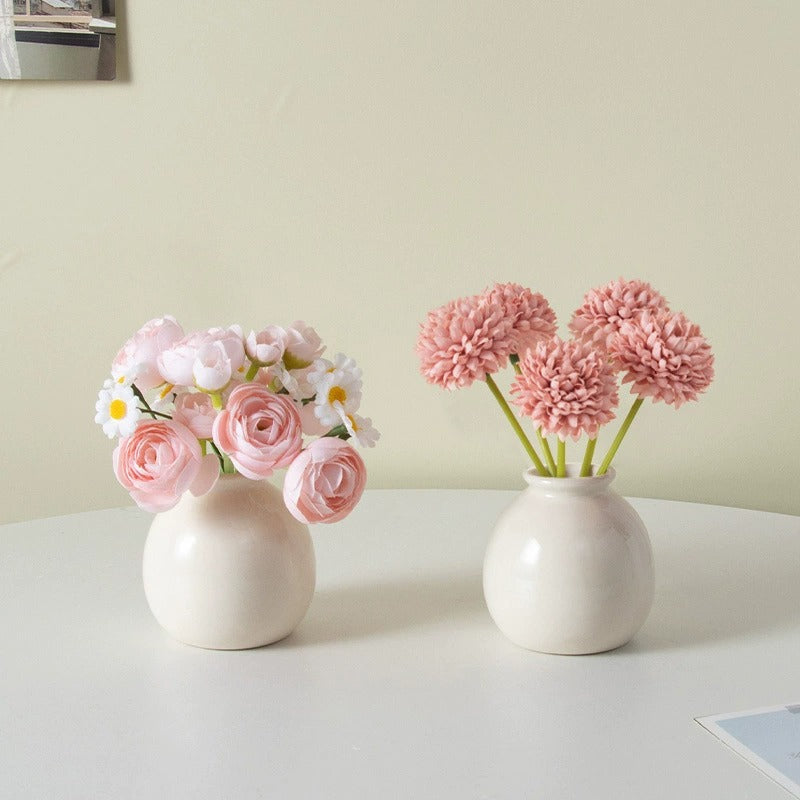 Serene Bloom Mini Vase Set (With Flowers)