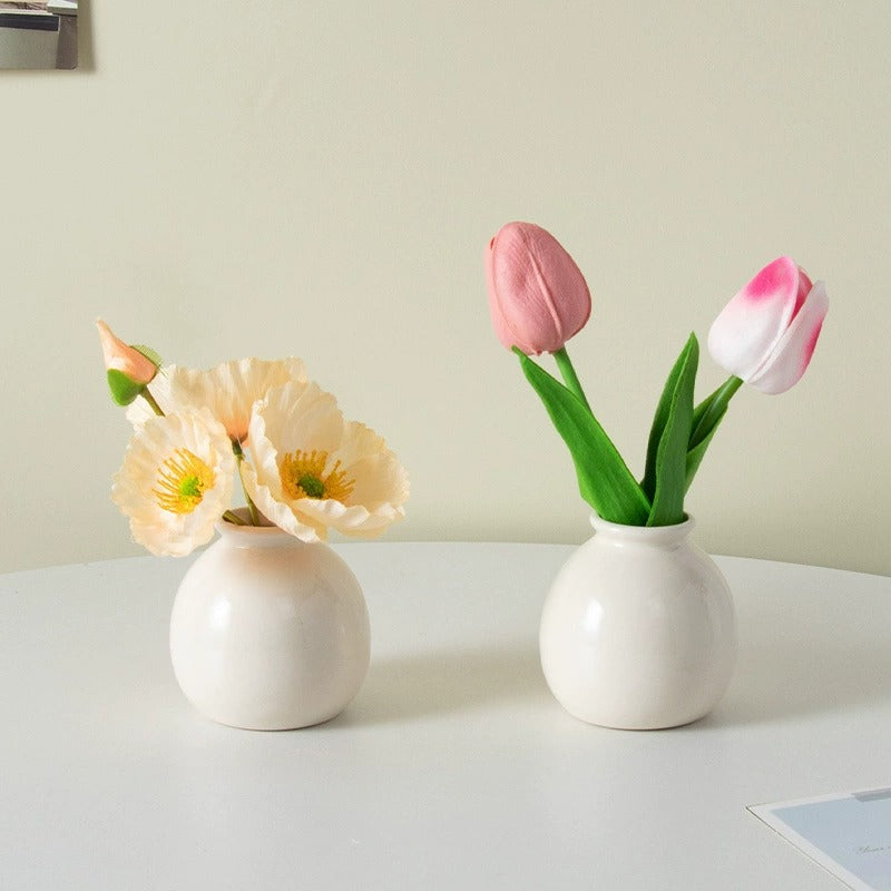 Serene Bloom Mini Vase Set (With Flowers)