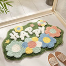 Happy Flower Microfiber Floor Mat