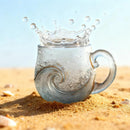 Ocean Wave Textured Glass Mug