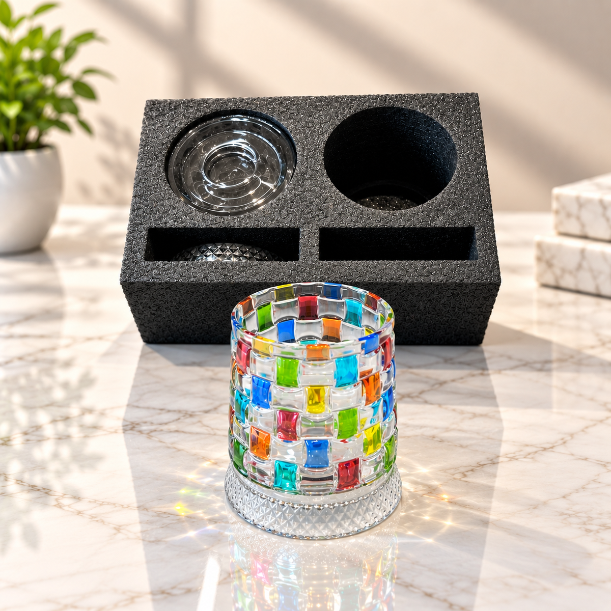 MosaicSpin Rotating Drink Glasses