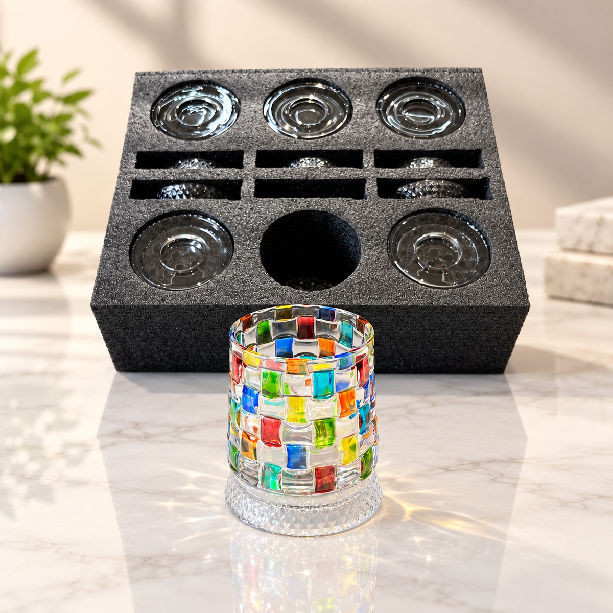 MosaicSpin Rotating Drink Glasses