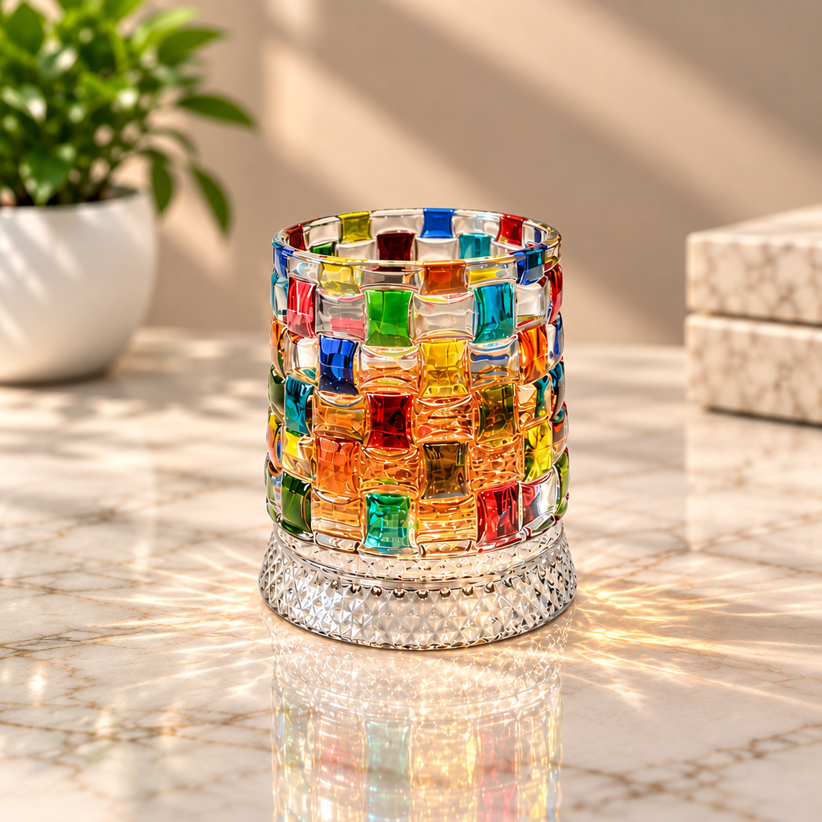 MosaicSpin Rotating Drink Glasses