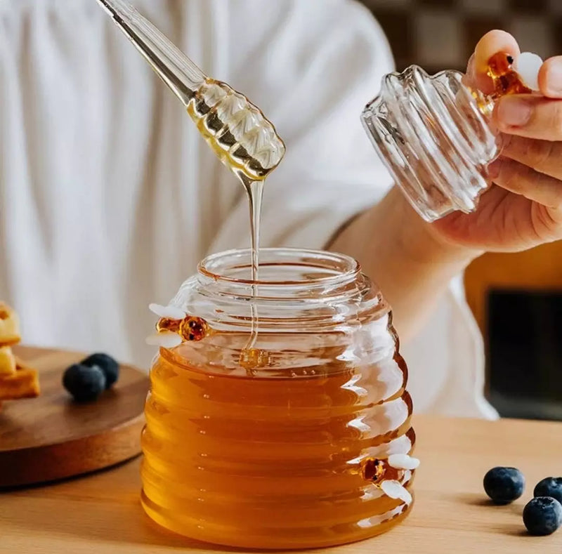 Crystal Honey Jar with Dipper