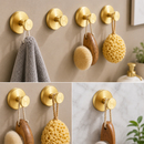 Gold Finish Suction Wall Hooks