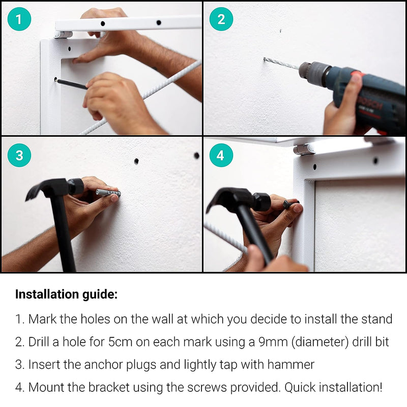 Space Saving Foldable Wall Mount Cloth Drying Stand ( 10M FREE ROPE )