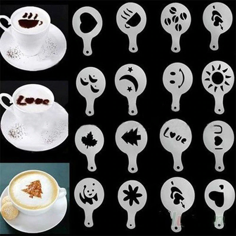 16 PCS Creative Coffee Stencil