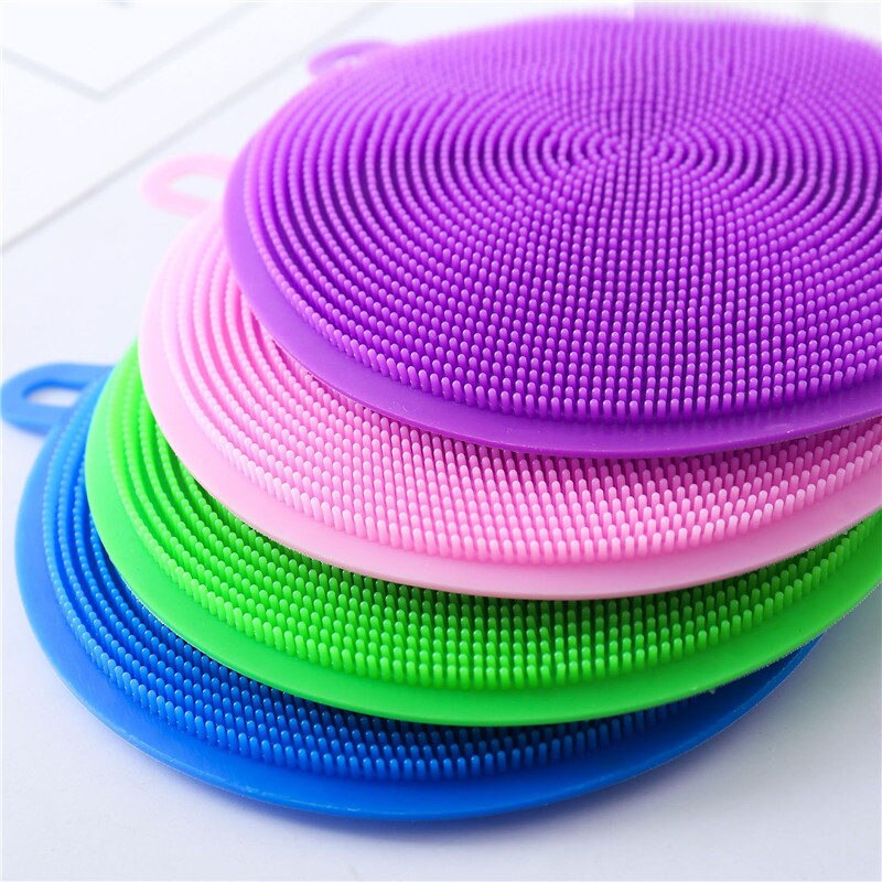 Multipurpose Round Silicone Cleaning Scrub Pad (PACK OF 5)