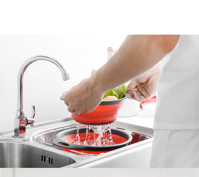 Silicone Foldable Round Strainer
