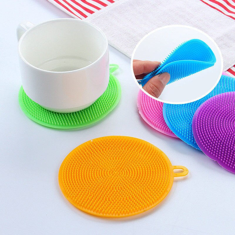 Multipurpose Round Silicone Cleaning Scrub Pad (PACK OF 5)