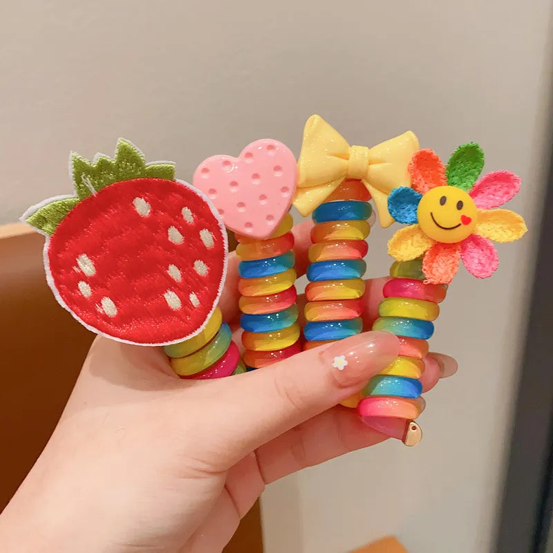Colorful Telephone Wire Hair Bands for Kids