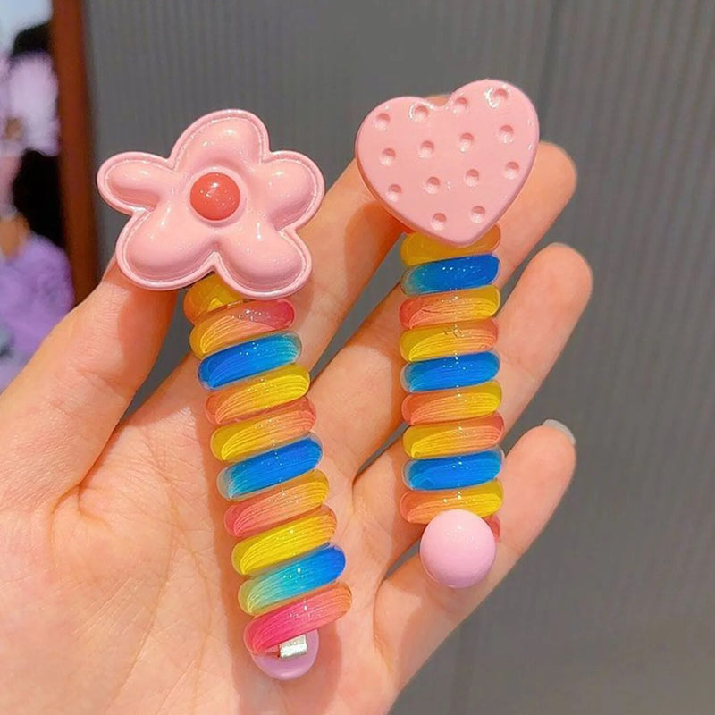 Colorful Telephone Wire Hair Bands for Kids