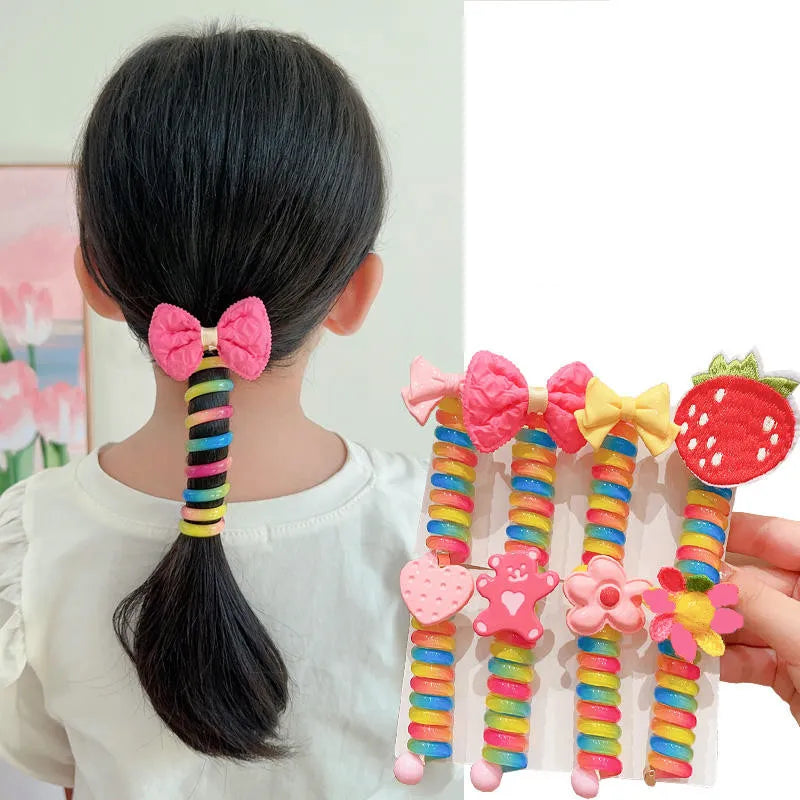 Colorful Telephone Wire Hair Bands for Kids