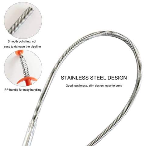 Stainless Steel Flexible Drain Clog Remover 90 cm